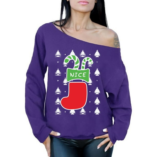 Christmas Ugly Sweater Cal Off Shoulder Festive Sweatshirt Ugly Christmas Sweater Lit 